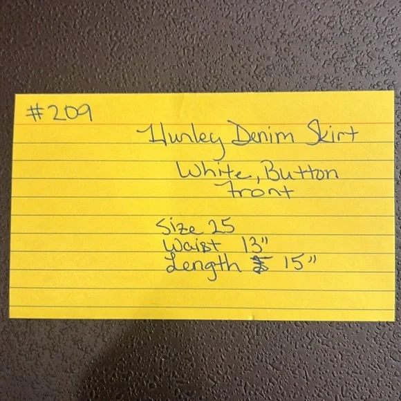 #209 Hurley White Denim Button Up Skirt - Picture 5 of 5